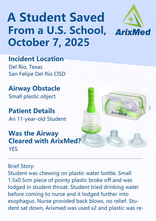 #866 Student Saved from Choking on a Small Object at School