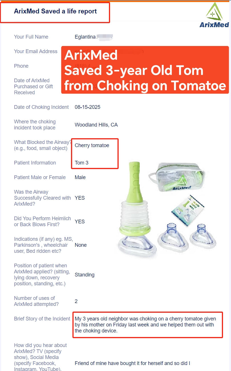 #769 ArixMed Saved 3-year Old Tom from Choking on Tomatoe