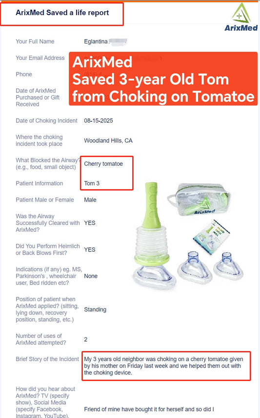 #769 ArixMed Saved 3-year Old Tom from Choking on Tomatoe