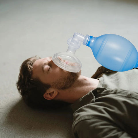 Manual BVM Resuscitator Kit – Adult Size Emergency Bag Valve Mask with Oxygen Reservoir